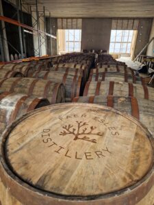 Casks maturing in Faer Isles warehouse